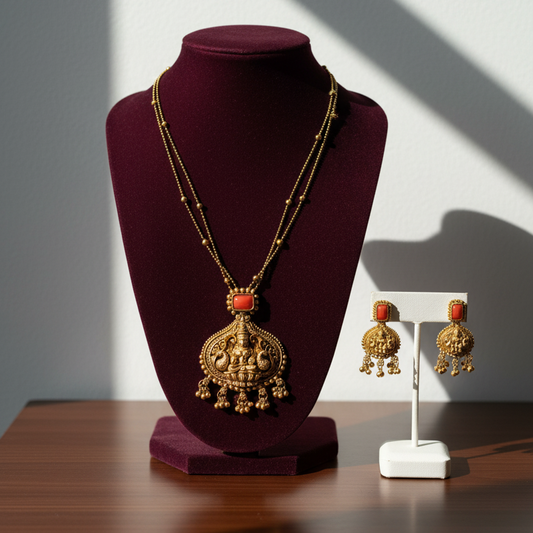 Noorika Ruby Heritage Goddess Chain