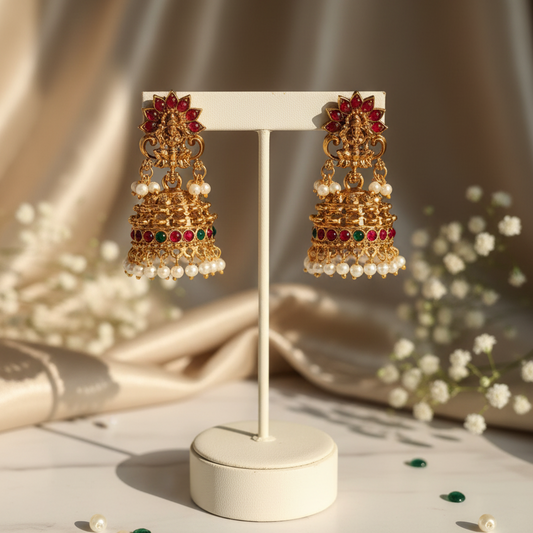 Noorika Lotus Lakshmi Jhumka