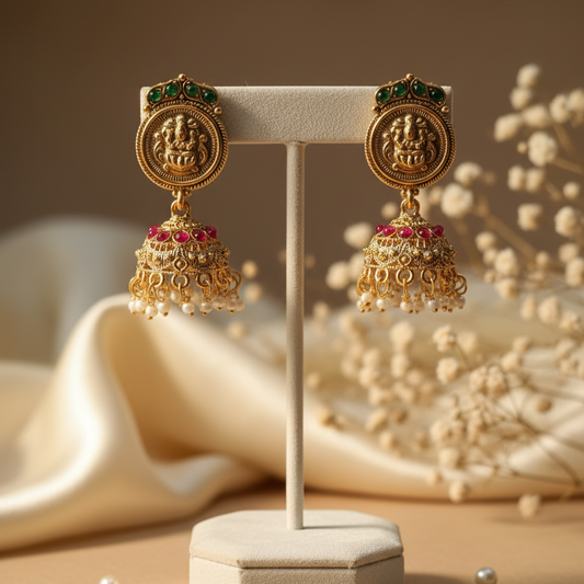 Noorika Lakshmi Coin Jhumka